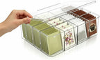 16 Compartment Acrylic Tea Bag Organizer with Lid - Stackable Clear Storage Box for Countertop, Pantry & Cabinet | BPA-Free Dustproof Container for Tea Packets, Coffee Pods, Sugar & Condiment Packets