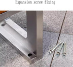 Garden Outdoor Garden Stainless Steel Bench, with Plastic Wood Sitting Surface, for Balcony Indoor Terrace No Backrest Chair Seat(Large)
