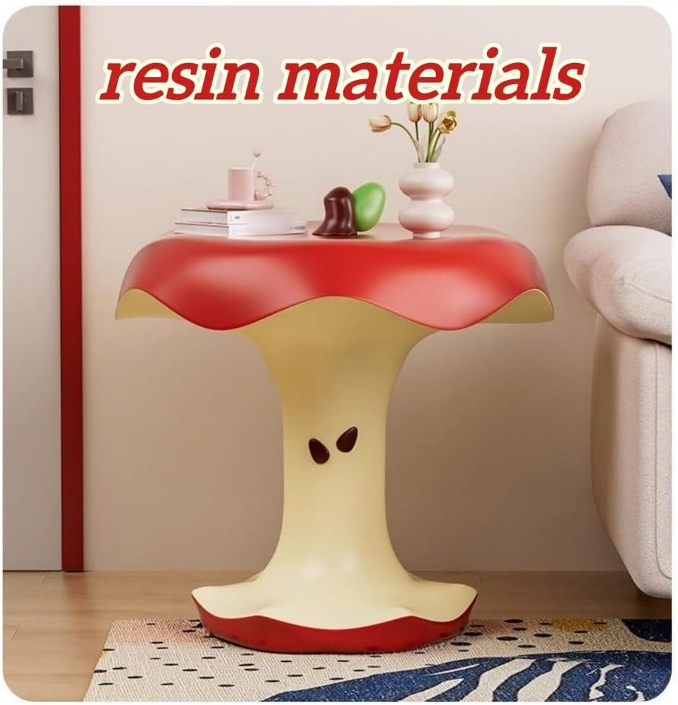 Resin Cute Side Table, Funky Fruit Accent Table, Eclectic Decorative Nightstand for Living Room, Balcony, Cafes