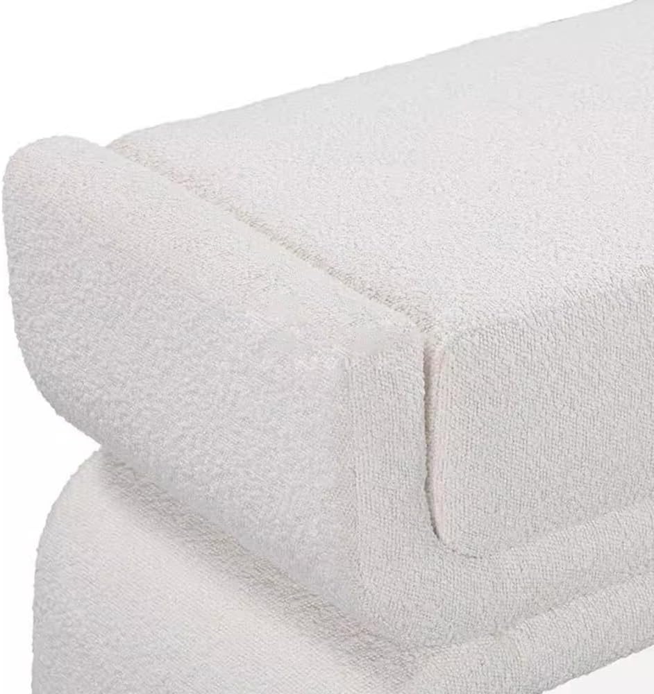 Modern Bedside Stool Bedroom Bench Simple Special-Shaped Living Room Long Home Shoe Changing Entryway(White,Medium)