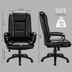 OFIKA Office Chair Computer Desk Chair Gaming - Ergonomic High Back Cushion Lumbar Support with Wheels Comfortable Black Leather Racing Seat Adjustable Swivel Rolling Home Executive (Black)