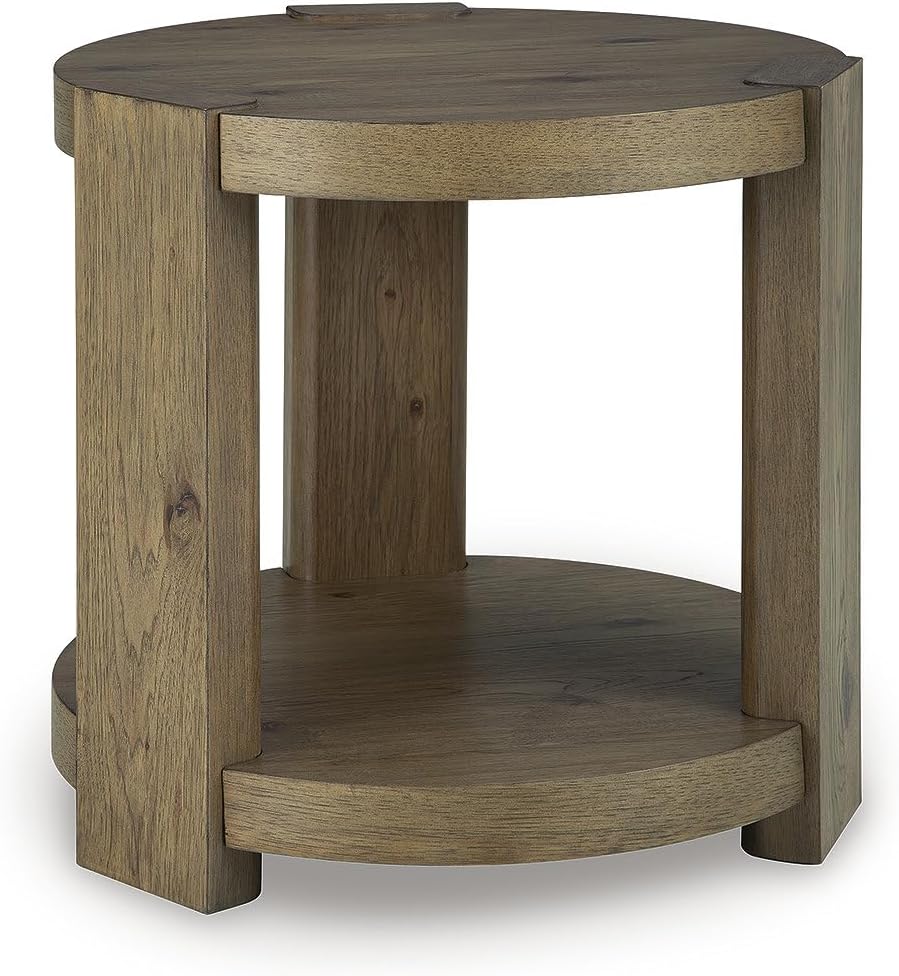 Signature Design by Ashley Flangren Casual End Table with Storage, Light Brown