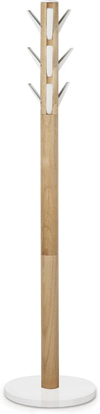 Umbra Flapper Coat Rack, Flip Down Clothing Rack, 9 Hooks, White/Natural
