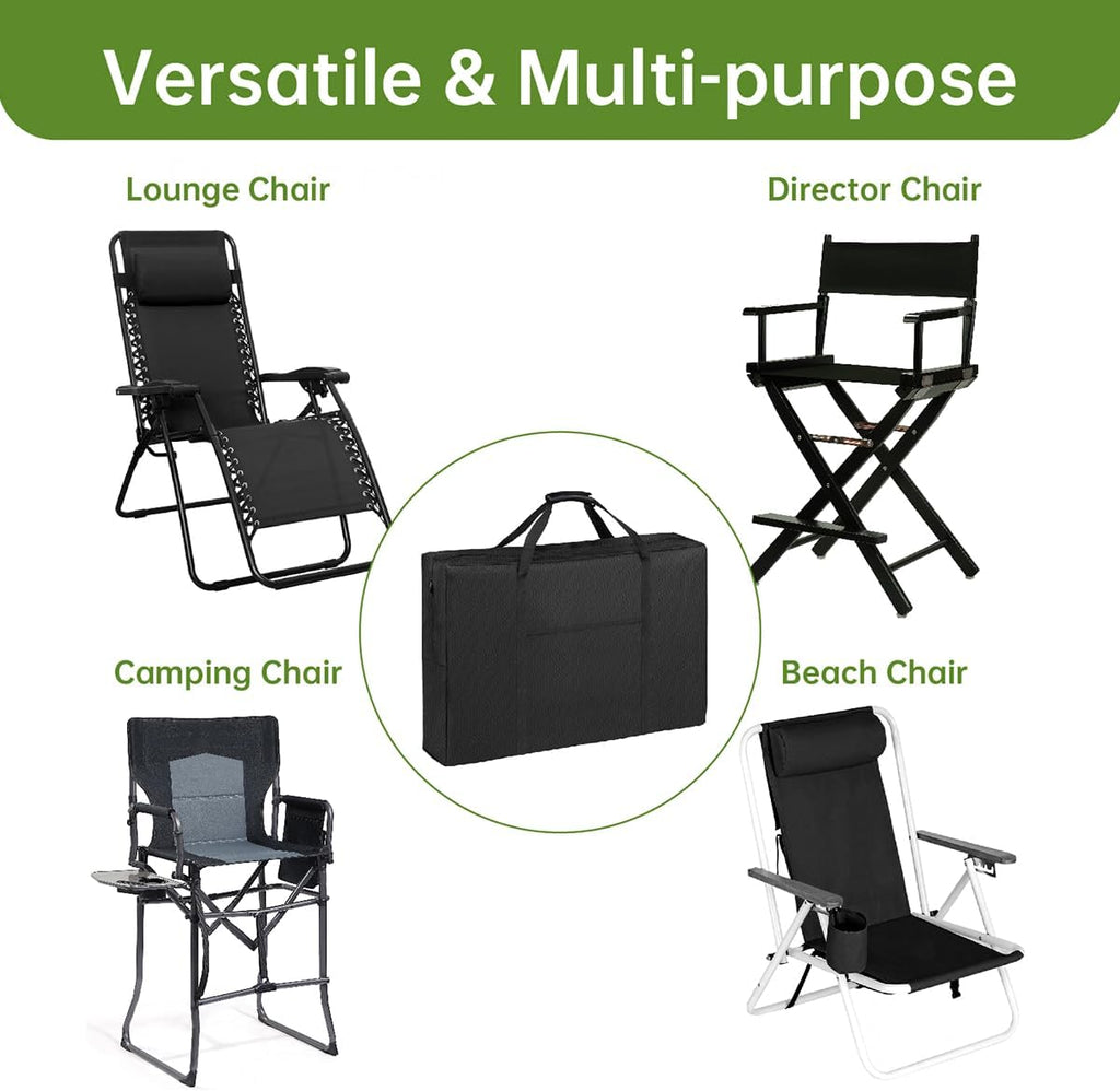 Heavy Duty Folding Chair Storage Bag | Upgrade Large Water-Resistant Carry Bag for Longue,Beach,Wheelchair,Camping,Director Chair-43 L x 9.8" W x 29.5" H