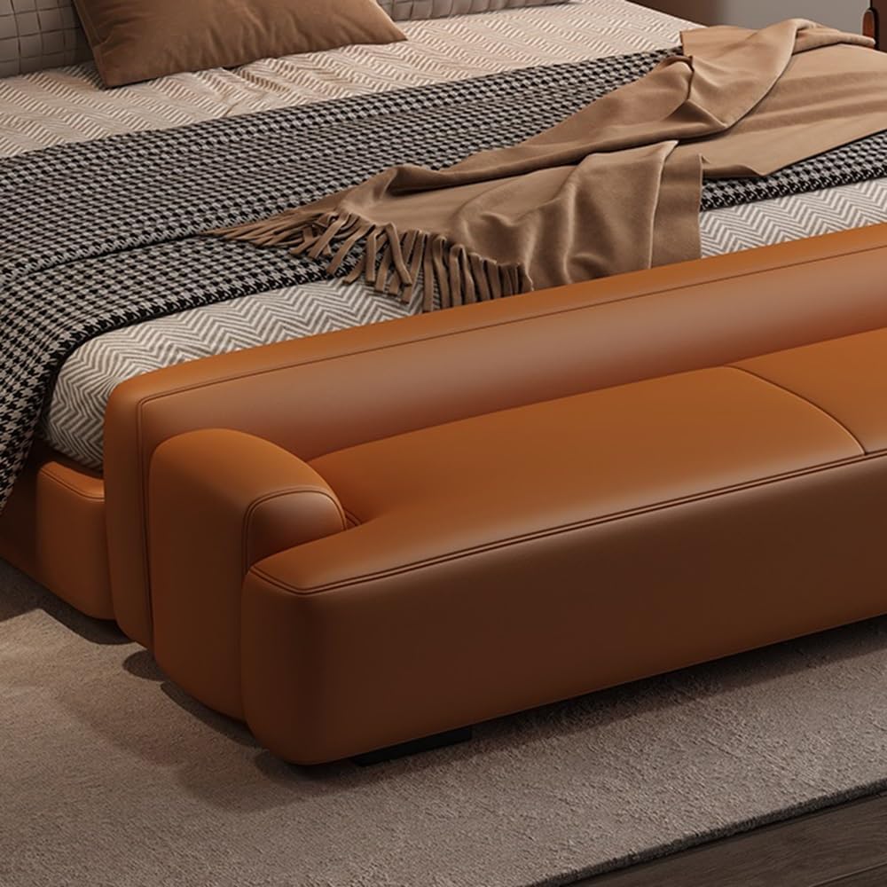 Modern Light Luxury Bedside Stool Living Room Minimalist Sofa Bedroom Rest Cloakroom Shoe Changing Entryway(Coffee,Medium)