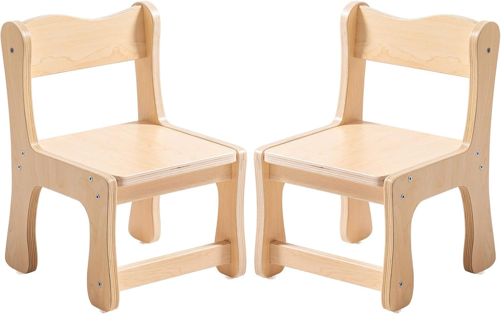 ROBOTIME Kids Wooden Chairs Set of 2, Toddler Chairs for Table & Playroom, Solid Wood Kids Furniture with Ergonomic Backrest, Heavy Duty Children’s Chairs for Reading, Dining & Learning