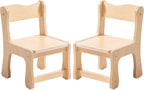 ROBOTIME Kids Wooden Chairs Set of 2, Toddler Chairs for Table & Playroom, Solid Wood Kids Furniture with Ergonomic Backrest, Heavy Duty Children’s Chairs for Reading, Dining & Learning
