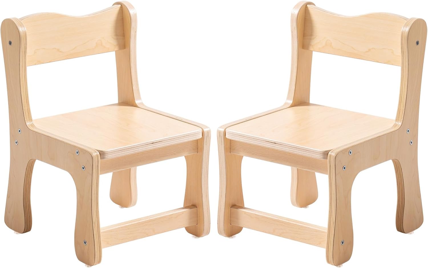 ROBOTIME Kids Wooden Chairs Set of 2, Toddler Chairs for Table & Playroom, Solid Wood Kids Furniture with Ergonomic Backrest, Heavy Duty Children’s Chairs for Reading, Dining & Learning