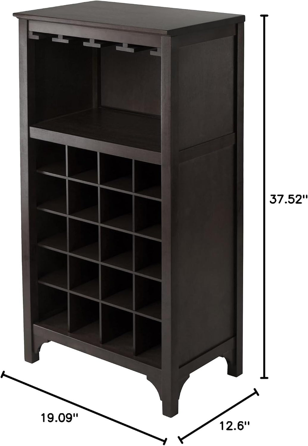 Winsome 3-Piece Ancona Wine Cabinet Modular Set, Black