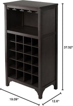 Winsome 3-Piece Ancona Wine Cabinet Modular Set, Black
