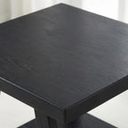 Furnifact Black, End Side Table, MDF Construction, Open Shelf, Durable Home Design, Warm Stylish Finish, Quality Build for Home