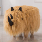 Precioso puf con Forma de Animal de Lovely Simplicity, reposapiés acolchado con cojín de rinoceronte de dibujos animados, Ideal para niños o adultos, de aspecto Afelpado, tamaño: 71 * 35 * 3