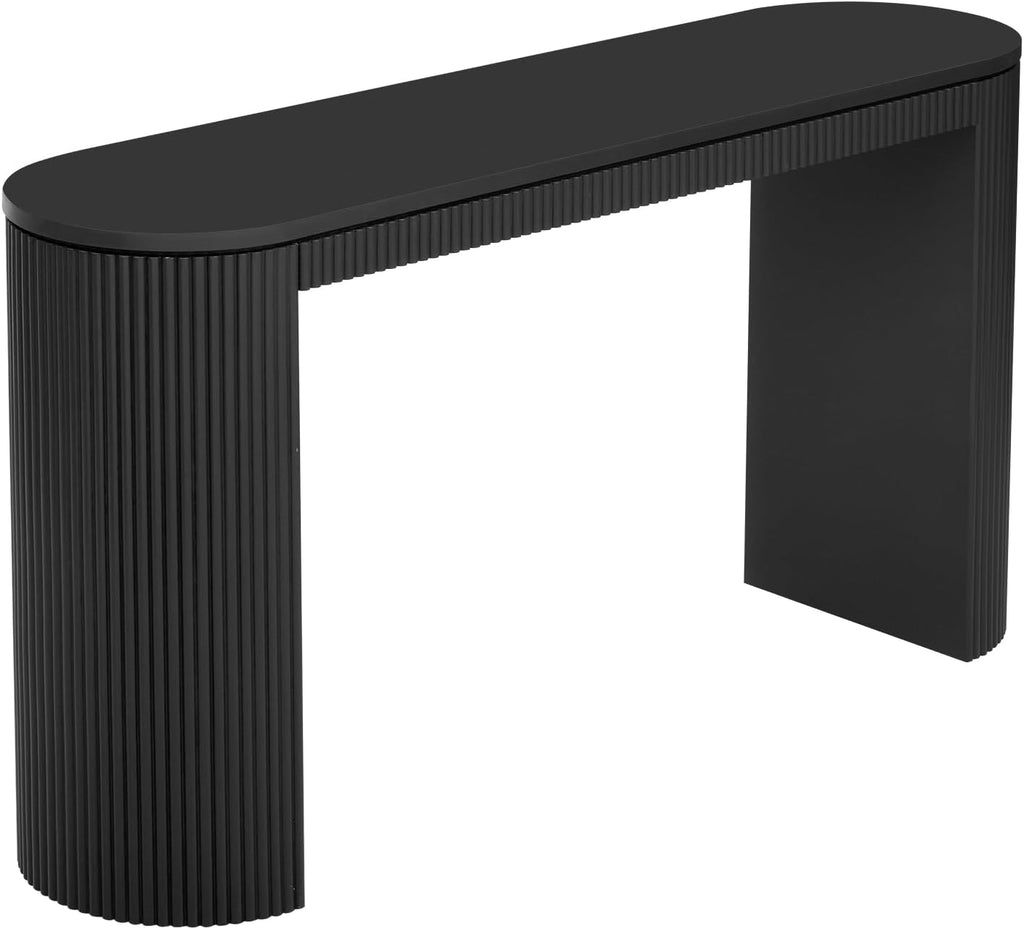Curved Console Table with Unique Vertical Stripe,Suitable for Living Room,Study and Entrance