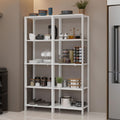 Madesa Kitchen Pantry Storage Rack with 10 Open Shelves 47" L Multiuse Modular Cabinet for Kitchen Organization - White