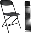 6 Pack Black Folding Chairs, Foldable Party Chairs, Plastic Folding Chair for Outside, Indoor Outdoor Stackable Commercial Seat with Steel Frame for Office Wedding Dining School, 350LBS