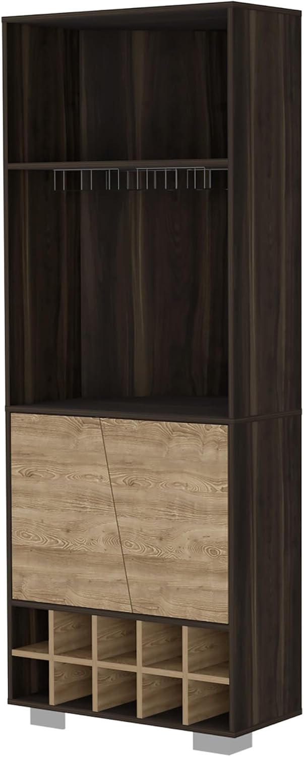 Wine Rack 10-Bottle 3-Shelf Corner Cabinet, Pantry Storage Cabinet Locker for Living Room,for Kitchen Home