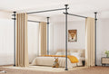 Room Divider for Room Separation,Tension Curtain Rods No Drilling for Room Separation, 4-10ft(H) 28-171inch(W) Heavy Duty Floor to Ceiling Tension Rod Divider for Temporary Privacy Wall Divider,Black