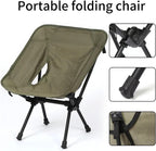 Ultralight Detachable Folding Camping Chair | Portable outdoor seat for beach, BBQ, hiking and picnic(Army Green L)