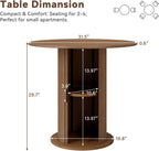 3-Piece Round Dining Table Set for 2, 31.5” Small Kitchen Table with Storage Base & 2 Upholstered Tufted Chairs, Space Saving Breakfast Nook Set for Apartment, Bistro, Small Dining Room(Green Chair)