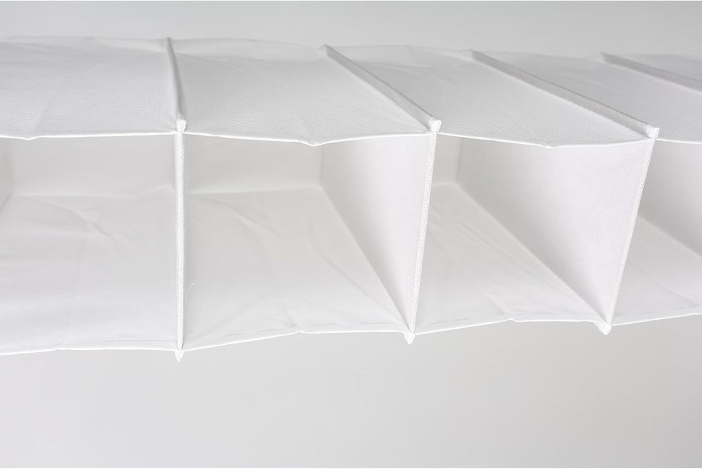 Hanging Closet Shoe Organizer, 10 Shelf, Non-Woven Polypropylene, Arctic White, Collapsible, 5.5x11.5x52 Inch