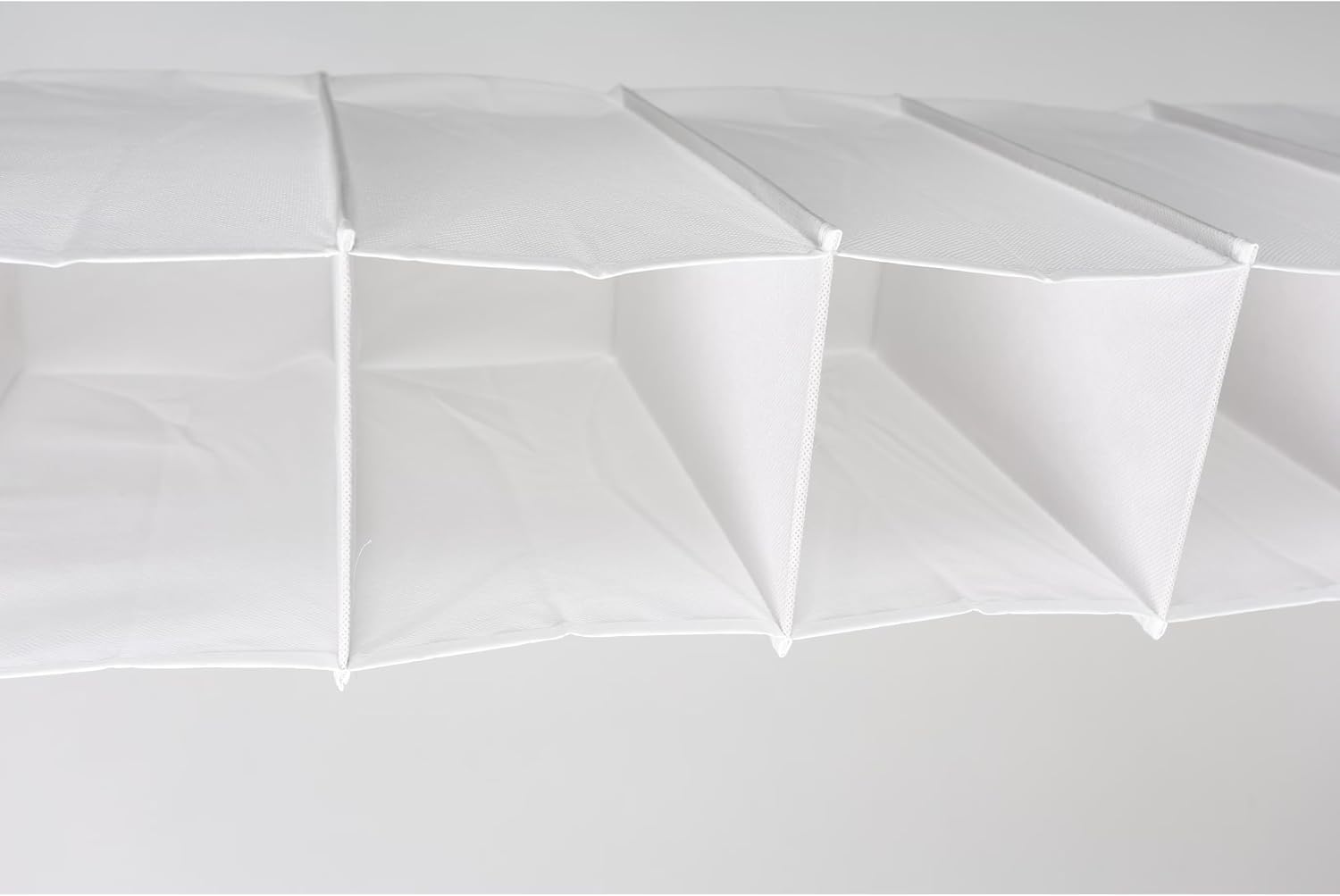 Hanging Closet Shoe Organizer, 10 Shelf, Non-Woven Polypropylene, Arctic White, Collapsible, 5.5x11.5x52 Inch