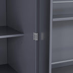 RUNNA 35x17.7x77inch High Freestanding Kitchen Pantry Large Cupboard Storage Cabinet with 2 Drawers, 2 Adjustable Shelves, 8 Door Shelves for Kitchen, Dining Room (Gray#047)