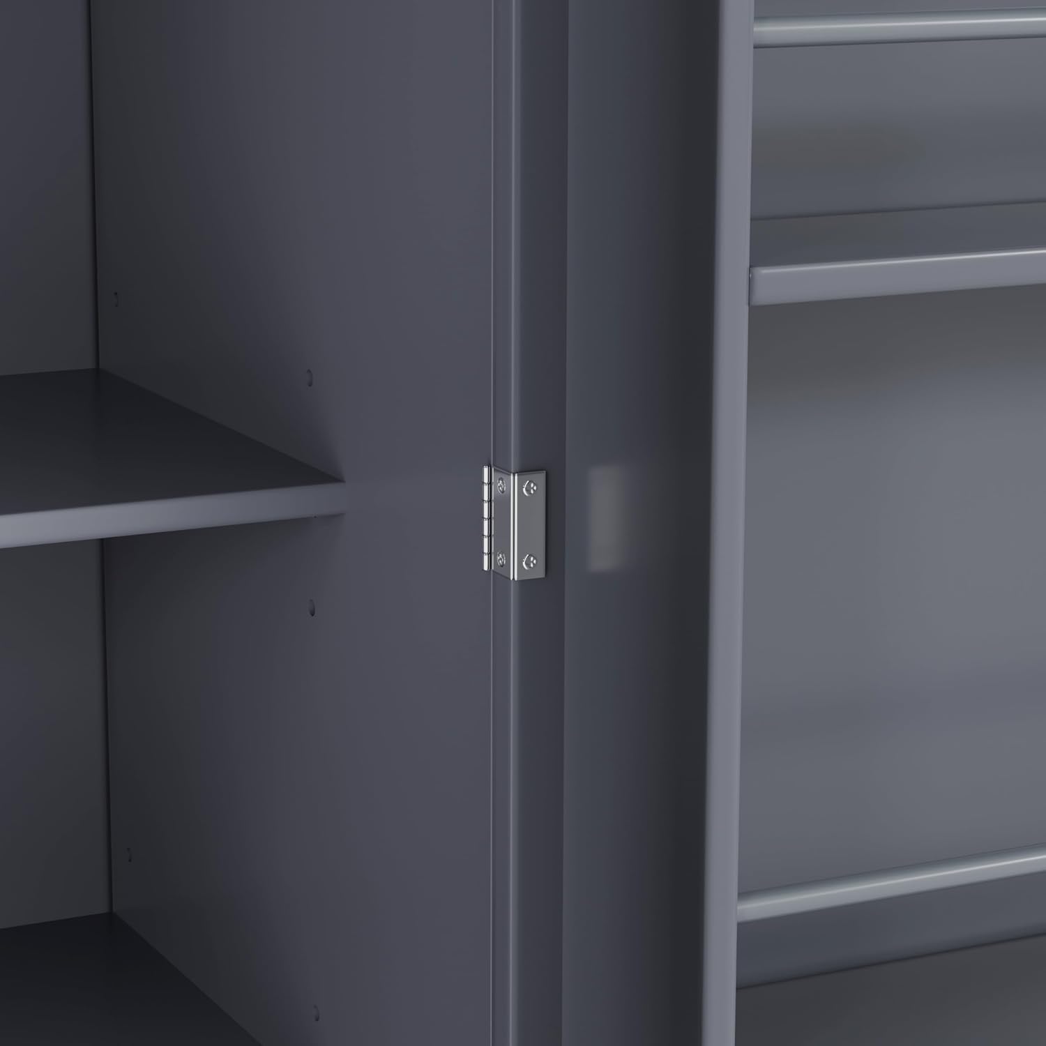 RUNNA 35x17.7x77inch High Freestanding Kitchen Pantry Large Cupboard Storage Cabinet with 2 Drawers, 2 Adjustable Shelves, 8 Door Shelves for Kitchen, Dining Room (Gray#047)
