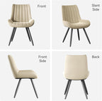 Dining Chairs Set of 2, Mid Century Modern Kitchen Chairs with Soft Cushion, Comfortable Upholstered Fabric Dining Room Chairs for Kitchen,Dark Beige