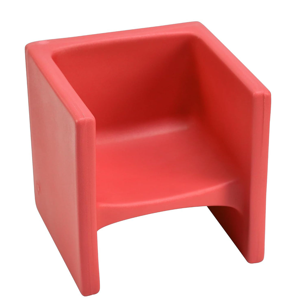 Children's Factory 3-in-1 Cube Chair for Kids, Flexible Seating Classroom Furniture, 1-Pack, Red