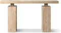Jennifer Taylor Home Calder 60" Solid Reclaimed Elm Plinth Console Table, Heritage Light Natural Brown Reclaimed Elm