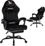 Velvet Gaming Chair, Ergonomic High Back Racing Chair with Footrest, Spring Wide Cushion, Adjustable Headrest & Lumbar Support, 90-135° Recline, 360° Swivel, 300lbs for Home Office, Black