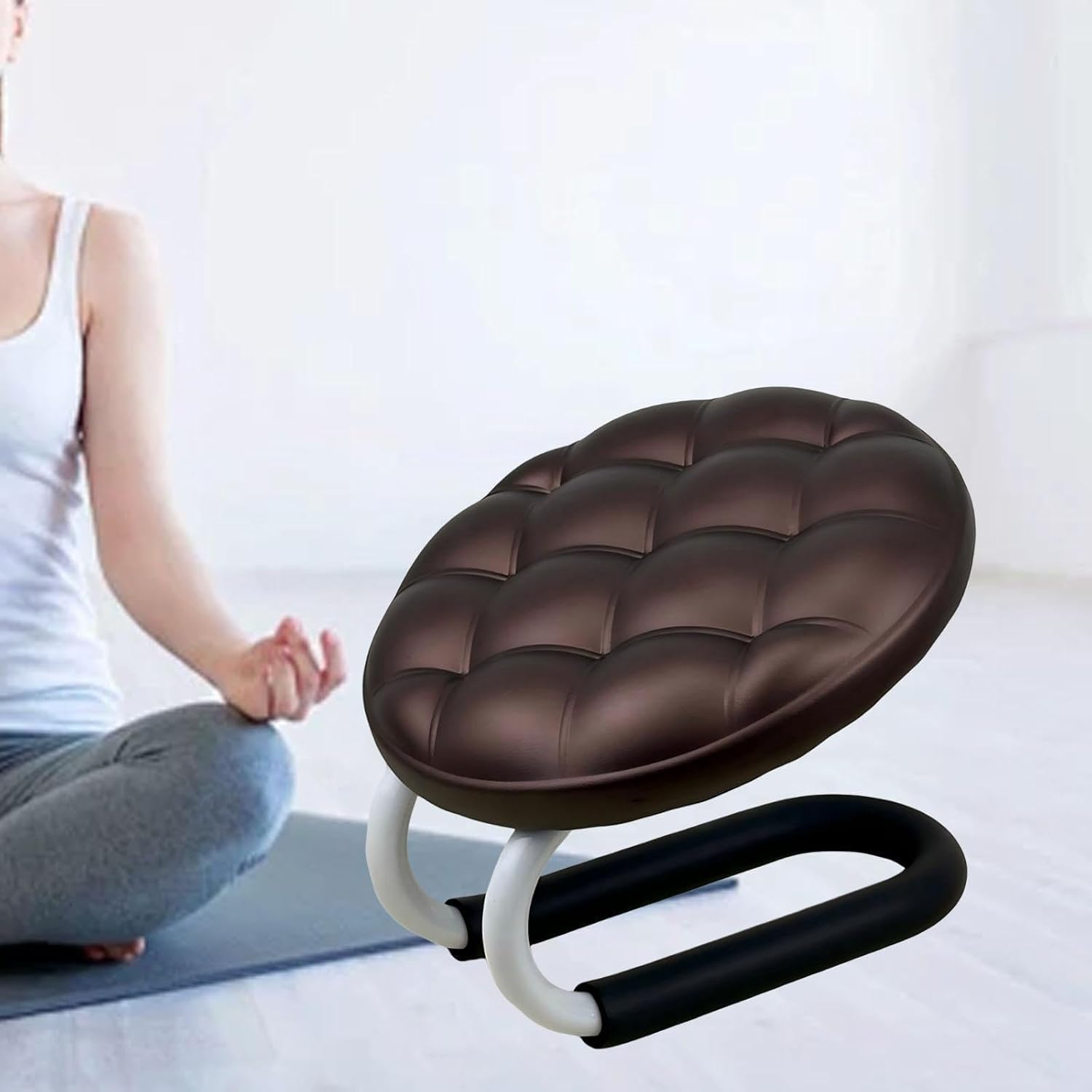 Space Saving Metal Meditations Stool Portables Kneeling Chair for Extended Sitting and Spiritual Practices Space Saving Metal Stool