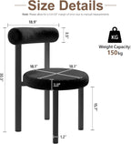 Cute Small Armless Desk Chair, Ergonomic Comfy Vanity Chairs Lumbar Support with Back for Makeup, Teddy Fabric Computer Desk Chair for Home, Bedroom, Vanity, Teens, Adults