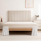 Eyelet Bed Skirt, Ruffled Design, 15 Inch Drop, Embroidered Scalloped Edge, Soft and Stylish, Easy On/Off Dust Ruffle (White,Full 54"x75")
