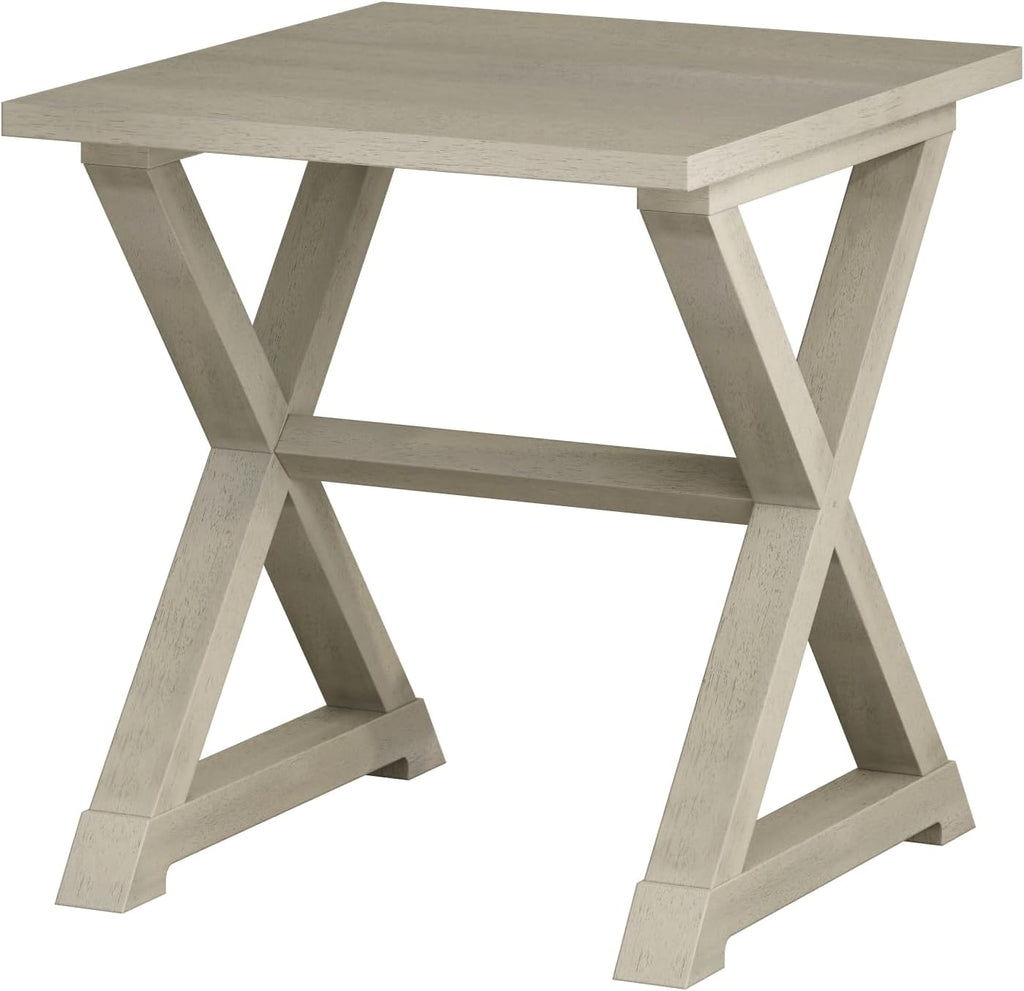 End Side Table, Modern Simplistic End Table, Night Stand, Open Shelf Design X-Legs Nightstand, Criss-Crossed Bedside Table for Living Room Bedroom
