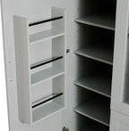 Polibi 6-Door Kitchen Pantry Storage Cabinet,53.2''Lx17.7''W Large Cupboard with Wine Rack, Adjustable Shelves & Pull-Out Trays for Dining Room Organization, Modern Design, Green