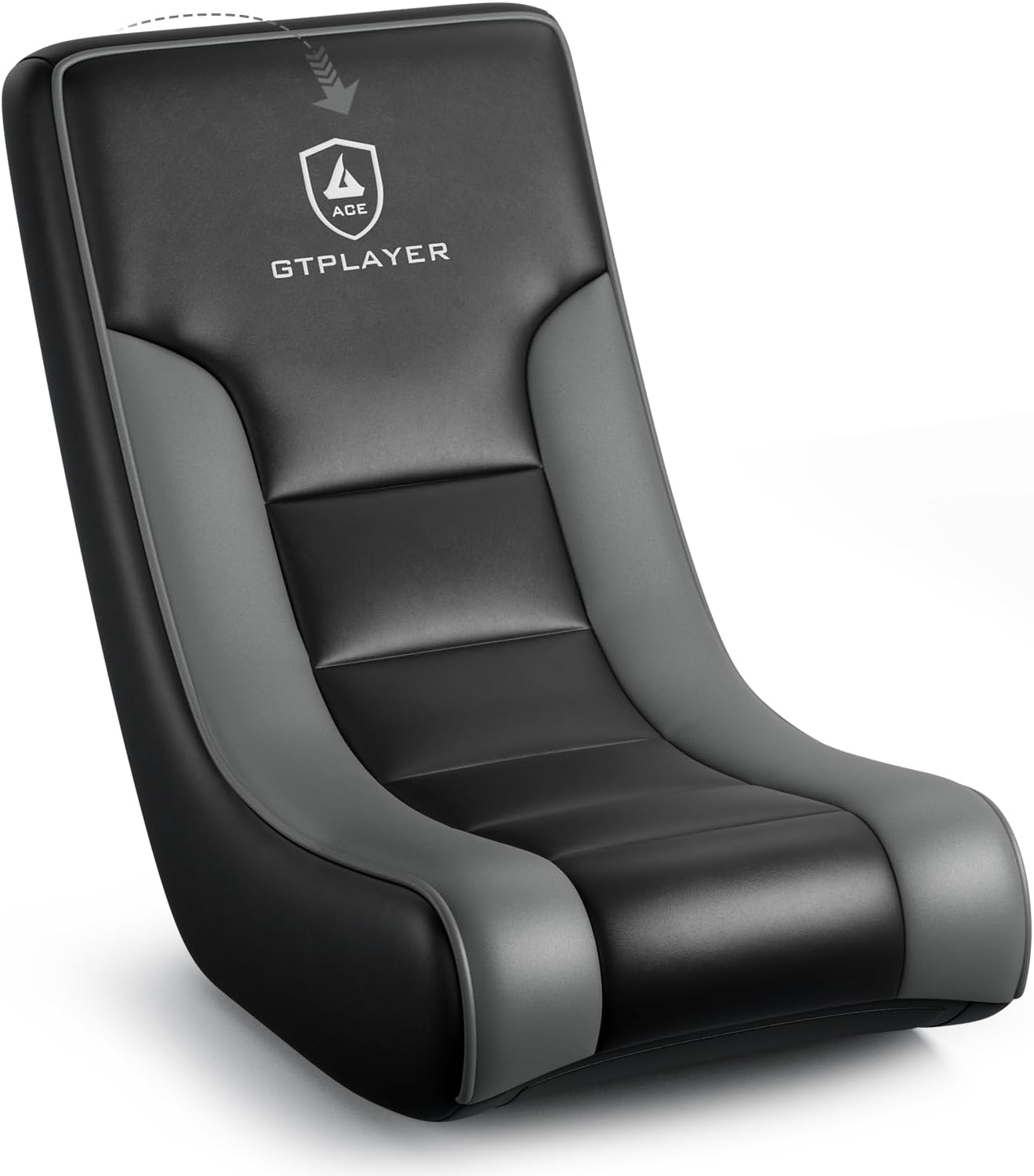 GTPLAYER Floor Rocking Gaming Chair – Floor Rolling Game Chairs with Angle Limiter, Gamer Rocker Floor Seat, Compact & Lightweight, Black & Grey