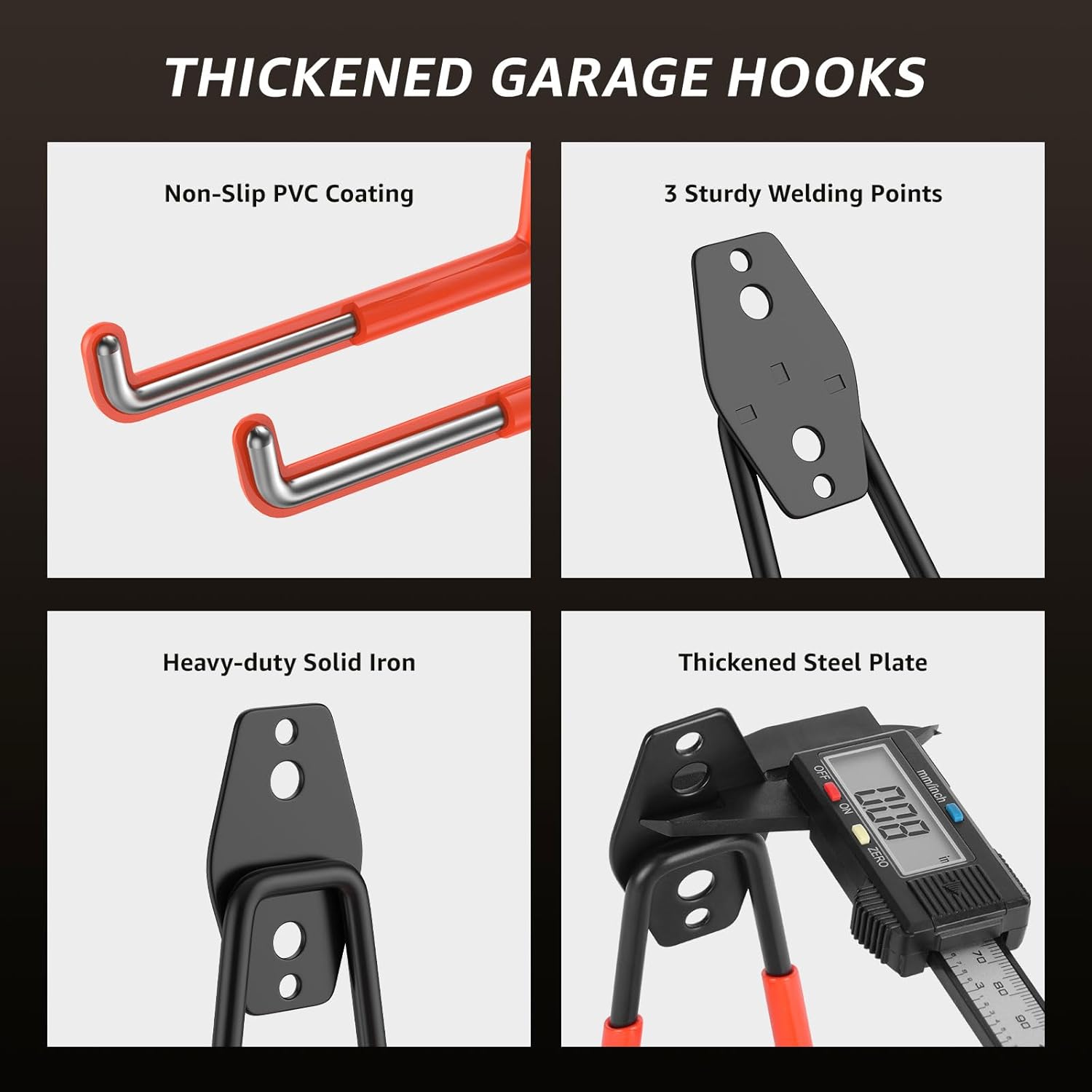 40-Pack Heavy Duty Garage Hooks for Hanging & Storage Items