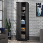 MAKLAINE Engineered Wood Single Door Pantry, 71 in Tall, Raven Oak Finish, Adjustable Shelves, Reversible Door, Compact Design for Kitchen, Dining Room, or Garage Storage