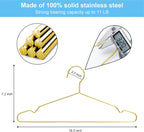 Gold Hangers Clothes 30 Pack Coat Hangers Non Slip Wire Hanger Clothing Heavy Duty Seropy Metal Hangers Space Saving Ultra Thin of Stainless Steel Hanger 16.5 Inch