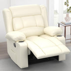 RV Recliner Chair, Oversized Reclining Loveseat Home Theater Seating with Cup Holders, Insert Pockets, Wall Hugger RV Recliners for Movie Room, Recline Movie Seats Gaming Sofa, White