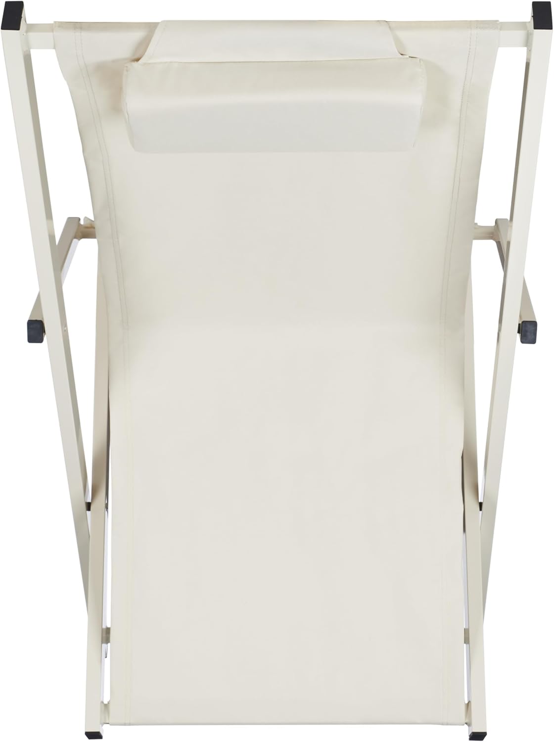 SAFAVIEH Outdoor Collection Camlin Beige/Beige Adjustable Folding Sling Chair Set of 2 (Fully Assembled)