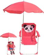 Kids Beach Chair with Umbrella, Foldable & Detachable Portable Oxford Cloth Cute Kids Beach Chair with Canopy for Outdoor Summer, Style 2, Camping Hiking