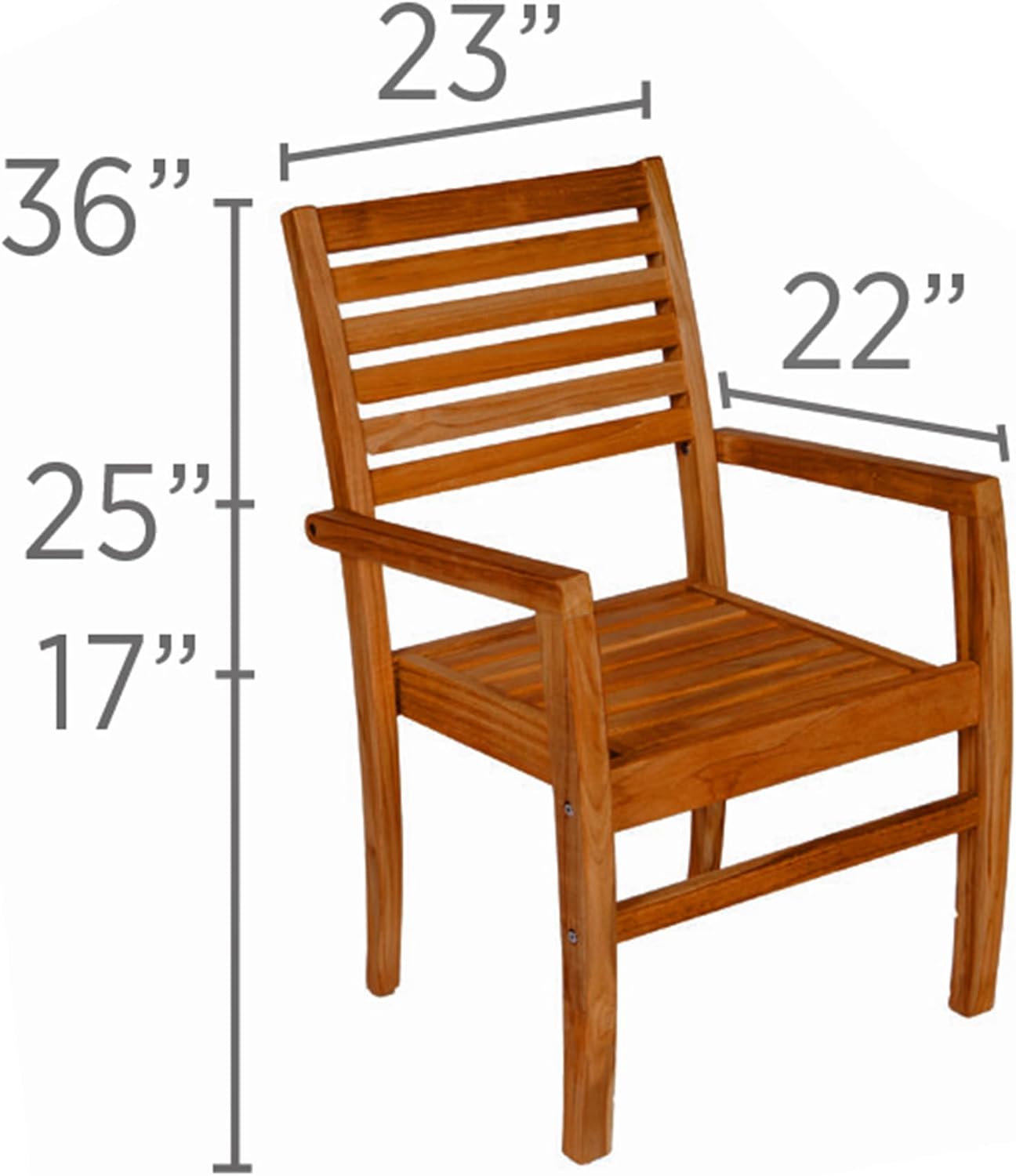 Royal Teak Collection CAPM Captiva Sling Stacking Chair, Moss