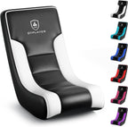 GTPLAYER Floor Rocker Gaming Chair – Adjustable Angle Limiter, Ultra Lightweight Ergonomic Floor Rocking Game Seat for Gaming and Lounging, Black & White