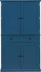 LUMISOL 72" Tall Farmhouse Kitchen Pantry Cabinet with 3 Pull Out Shelves & Drawer, Pantry Storage Cabinet with 6 Door Shelf & Adjustable Shelf for Kitchen, Dining Room, Blue