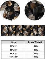 Magnolia Blossoms Bed Runner for King Size Bed, 102"x20" Retro White Floral Black Gold Leaf Branch Luxury Bed Runners & Scarves Decorative Bedding Scarf Protector Slipcover for Home Hotel