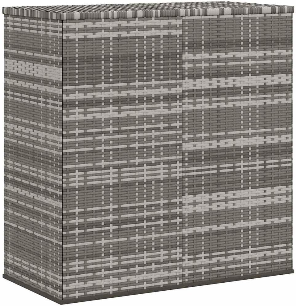 39.4x19.3x40.7 in Grey PE Rattan Cushion Box with Gas Lift, Weather-Resistant Outdoor Storage Bench for Patio Garden Deck