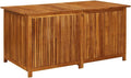 Solid Acacia Wood Outdoor Storage Box 59.1x31.5x29.5 Inches, Waterproof Zippered Bag, Gas-Lift Lid Bench for Patio Garden Cushions Tools