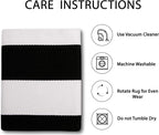 IOHOUZE Black White Striped Rug -27.5" X 43" Front Door Mats Outdoor,Washable Rug for Front Porch Decor,Spring Summer Welcome Mats Outdoor Indoor, Doormat for Farmhouse/Entryway/Home Entrance